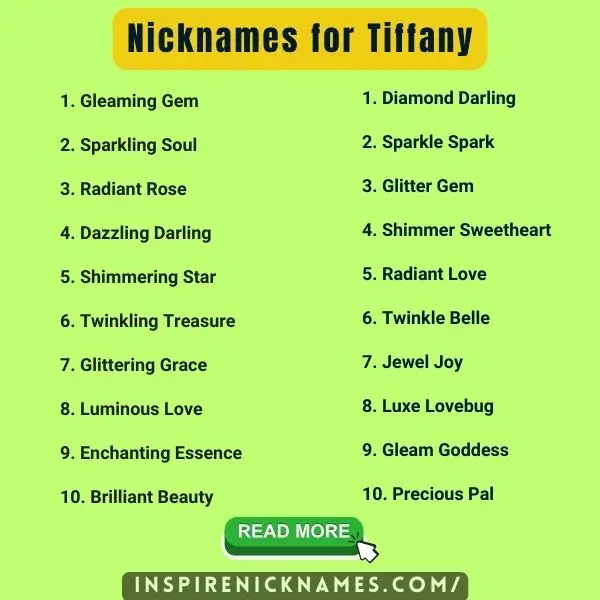 Nicknames for Tiffany list ideas