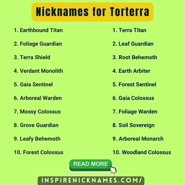 Nicknames for Torterra list ideas