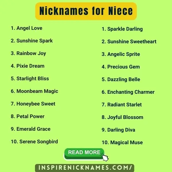 Nicknames for niece list ideas