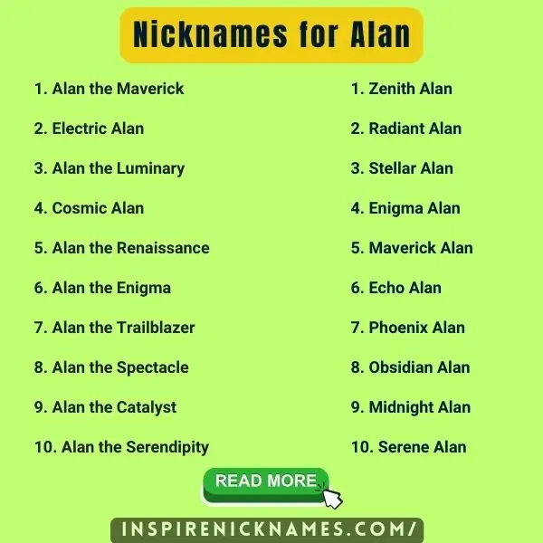 nicknames for alan kist ideas