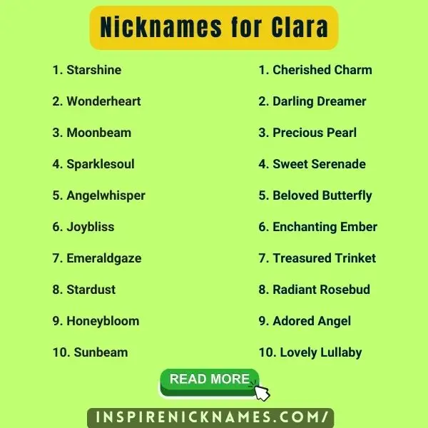 Nicknames for Clara list ideas
