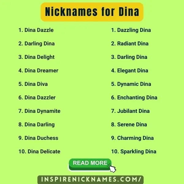 Nicknames for Dina list ideas