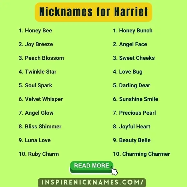 Nicknames for Harriet list ideas