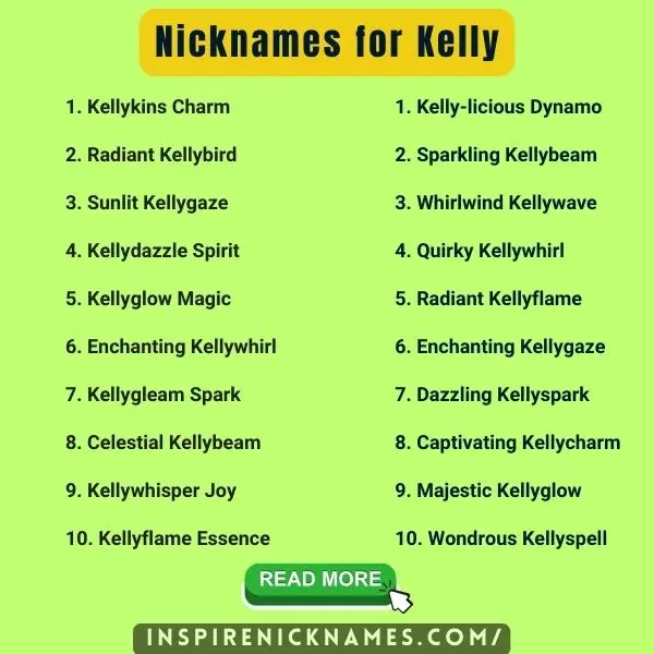 Nicknames for Kelly list ideas