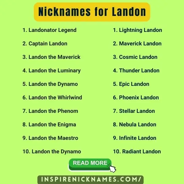 Nicknames for Landon list ideas