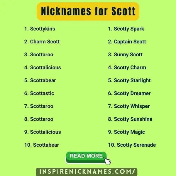 Nicknames for Scott list ideas